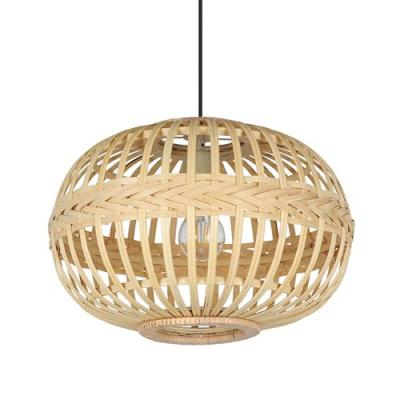 EGLO Suspension Amsfield en bambou, forme ovale
