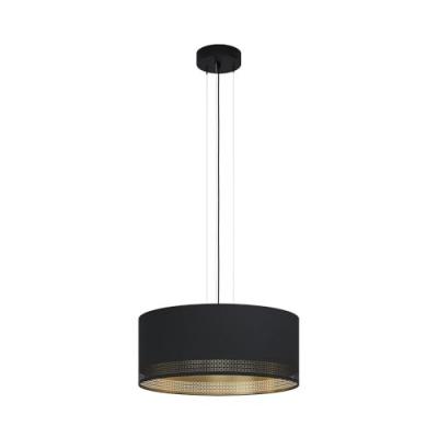Esteperra plafonnier suspendu cylindrique &agrave; 3 lampes noir
