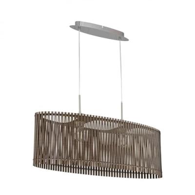 Lampe &agrave; suspension Sendero sombre de bois brun 2X60W l: 77,5 h: 110cm