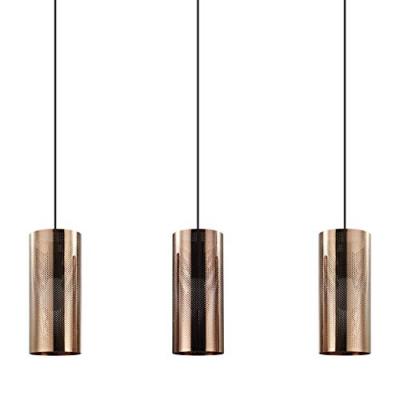Tabiago Plafonnier Suspendu &Agrave; 3 Lampes, Barre Droite, Noir