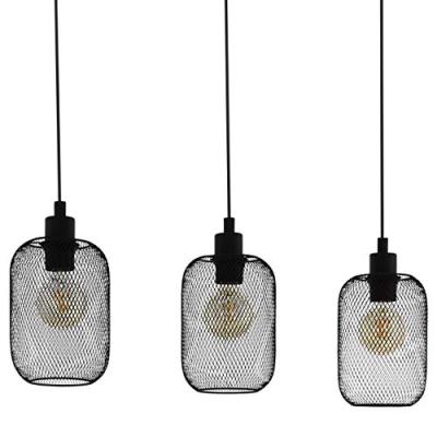 Wrington Plafonnier Suspendu &Agrave; 3 Lampes, Barre Droite, Noir