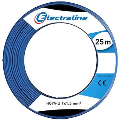 Electraline 60101018B Couronne de C&acirc;ble H07 V-U 1X1,5 25M, Bleu