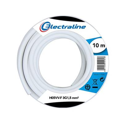 Electraline cable h05vvf 3x1.5 10m blanc couronne