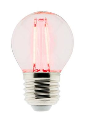 Elexity - Ampoule LED D&eacute;co filament rouge 3W E27 Sph&eacute;rique