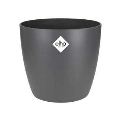 Elho Brussels Rond 25 - Pot De Fleurs pour Int&eacute;rieur - &Oslash; 24.3 x H 23.2 cm - Noir/Anthracite