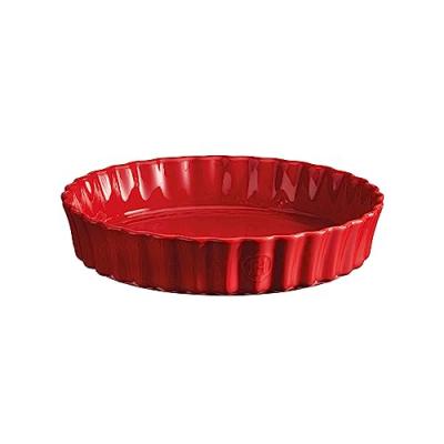 Emile Henry Plat &agrave; Tarte C&eacute;ramique Rouge Grand Cru 28 x 28 x 5,5 cm