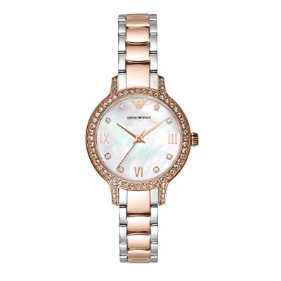 Emporio Armani Montre Quartz Analogique Pour Femmes, Or Rose, AR11499