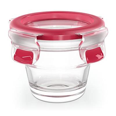 Emsa Bo&icirc;te de conservation CLIP & CLOSE verre, rond, 0,1 L - Lot de 3