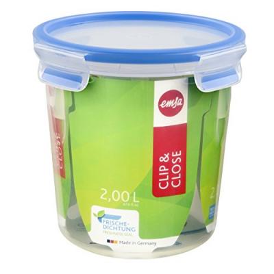 Emsa emsa bo&icirc;te de conservation clip & close, 2,00l, transparent noir
