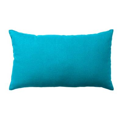 Coussin non d&eacute;houssable en coton uni Turquoise 30 x 50 cm - Turquoise