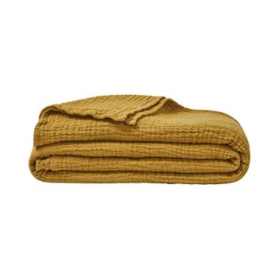 ESSIX Couvre lit uni en Gaze de Coton, Jazzy, 260x240cm