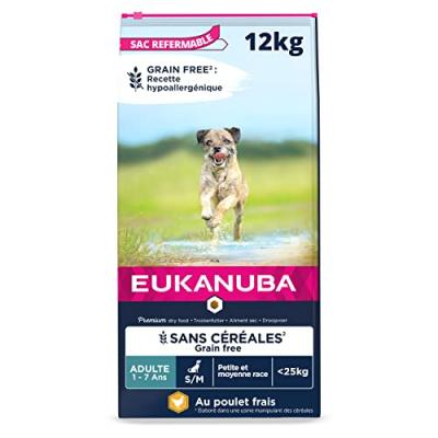 Eukanuba Grain Free Adult Small/medium Breed Chicken 12kg Dog Food