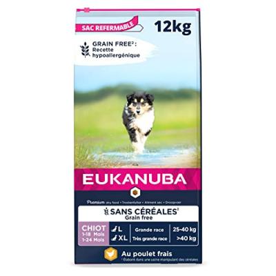 Eukanuba Grain Free Puppy Large Breed au poulet - lot % : 2 x 12 kg