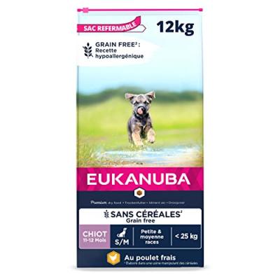 Eukanuba Grain Free Puppy Small/medium Breed Chicken 12kg Dog Food
