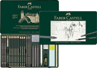 Crayons Pitt graphite boite en m&eacute;tal 26 pi&egrave;ces