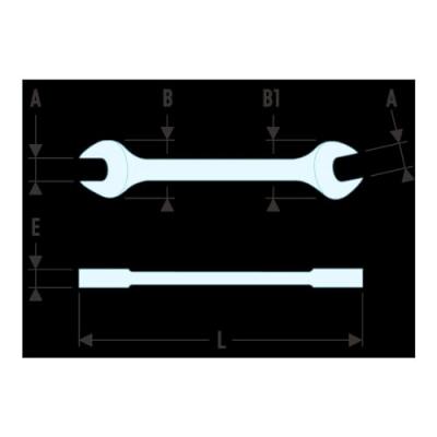 Facom - Cl&eacute; fourche double acier chrom&eacute; 38 x 42 mm