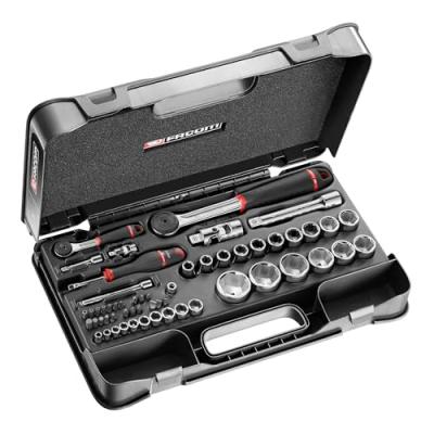 Coffret douilles 1/4 1/2 6 pans m&eacute;triques R-S.161B - 55 pi&egrave;ces - RS.161-2
