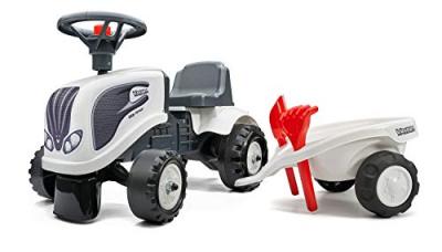 Porteur tracteur Valtra avec remorque - pelle et rateau - Blanc