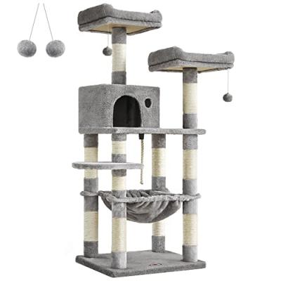 Arbre &agrave; chat FEANDREA 143 cm, Gris clair PCT15W