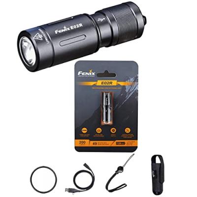 Fenix - e.02.r - torche porte-cles fenix led noire 48mm 200 lumens