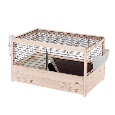 Ferplast Cage pour Lapins en bois FSC ARENA 80, Cochons d'inde, Accessoires inclus