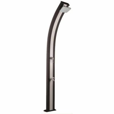 Douche solaire et socle courb&eacute;e aluminium gris Spring, 30 l 