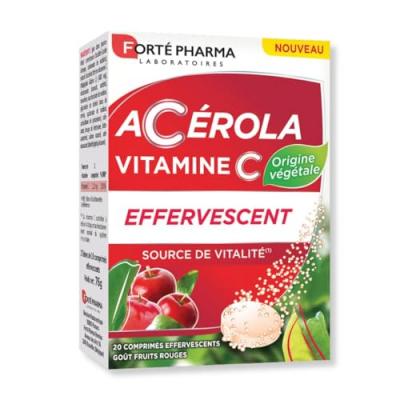 Acerola Vitamine C 20 Comprimes Gout Fruits Rouges Fort&eacute; Pharma