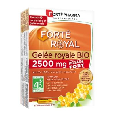 Gel&eacute;e Royale Bio 2500mg 20 Ampoules de 10ml Fort&eacute; Royal Dosage Fort Fort&eacute; Pharma