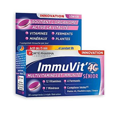Fort&eacute; Pharma Immuvit'4G S&eacute;nior 30 Comprim&eacute;s - Pot 30 comprim&eacute;s