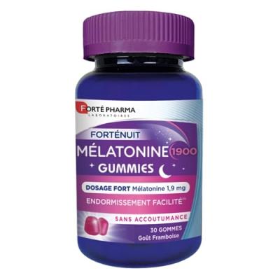 M&eacute;latonine 1900 30 Gummies Fort&eacute; Nuit Go&ucirc;t Framboise Fort&eacute; Pharma