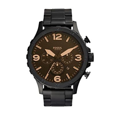 Montre homme FOSSIL NATE JR1356. Noir. Quartz. Ana
