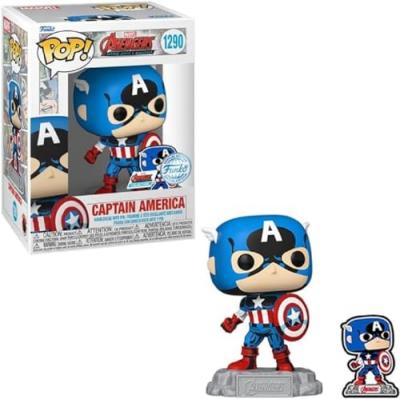 Funko Pop Marvel A60 - Comic Captain America Con Pin Multicolore