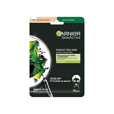 Masque Visage Tissu Charbon V&eacute;g&eacute;tal Garnier - 1 Pi&egrave;ce