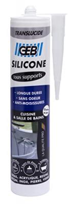 Mastic Silicone Surface Synth&eacute;tique Et &Eacute;maill&eacute;e - Translucide 