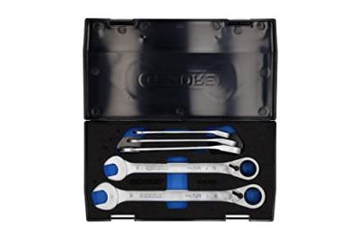 Gedore 2297434 Jeu de cl&eacute;s mixtes &agrave; cliquet 5 pi&egrave;ces 8 - 19 mm
