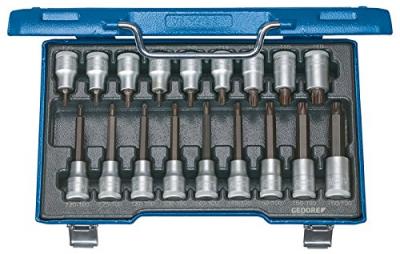 Gedore ITX19LKP Ensemble de embouts pour cl&eacute; 1/2"" 18 pi&egrave;ces