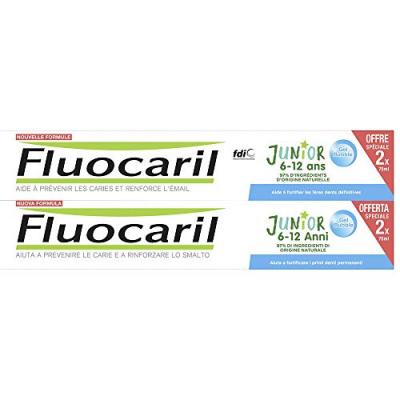 Fluocaril Junior 6-12 ans Dentifrice Gel Bubble Lot de 2 x 75ml