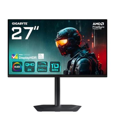 Ecran PC Gigabyte MO27Q2 27"" QD-OLED QHD/240Hz/0.03ms/HP/USB-C 