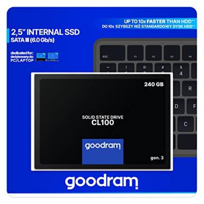SSD Interne SSDPR-CL100-240-G3 240Go 2.5 550Mo/s SATA TLC NAND Noir