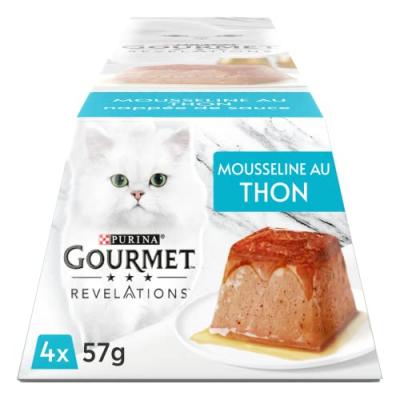 Gourmet Mousse, Blanc et Bleu Ciel, 57 g (Lot de 4)