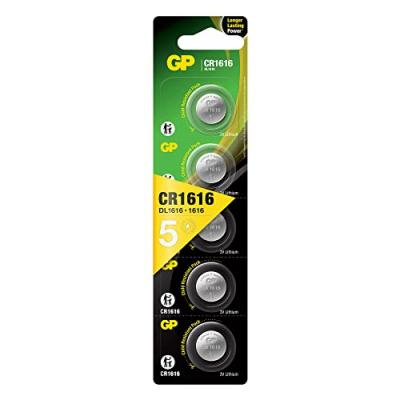GP CR1616&ndash;7U5 Batterie au lithium CR1616 (3 V, Lot de 5) sous blister