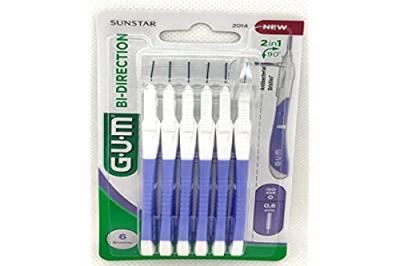 Gum Brossette Interdentaire Bi-Direction 0,6mm Bleu Lavande 6 unit&eacute;s