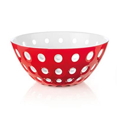 R&eacute;cipient Le Murrine acrylique rouge et blanc &Oslash;25 cm