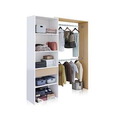 L&uacute;zete - armoire-vestiaire 1 tiroir saltholmen - Ch&ecirc;ne/blanc