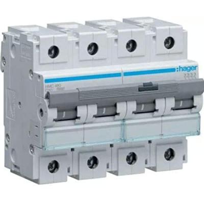Disjoncteur 4P 15kA courbe C - 80A 6 modules (HMC480)