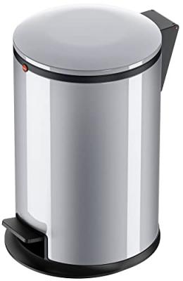 Poubelle de cuisine design &agrave; p&eacute;dale 12L Hailo Pure M Coloris - Argent