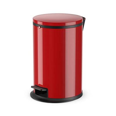 Poubelle de cuisine design &agrave; p&eacute;dale 12L Hailo Pure M Coloris - Rouge