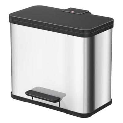 Hailo poubelle a p&eacute;dale tri s&eacute;lectif &ouml;ko duo plus l inox 0630-200