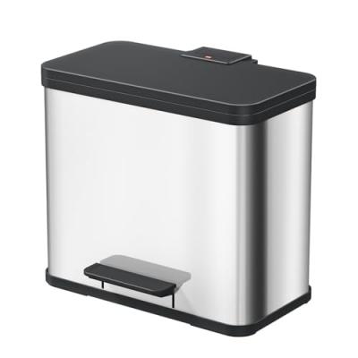 Hailo poubelle a p&eacute;dale tri s&eacute;lectif &ouml;ko trio plus l inox 0633-200 
