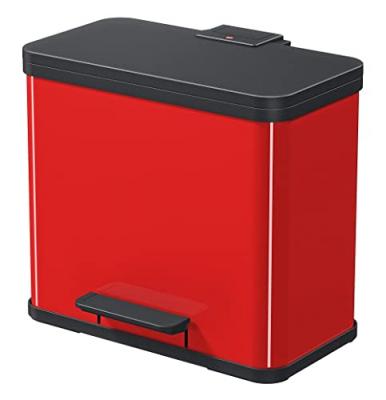 Hailo poubelle a p&eacute;dale tri s&eacute;lectif &ouml;ko trio plus l rouge 0633-240